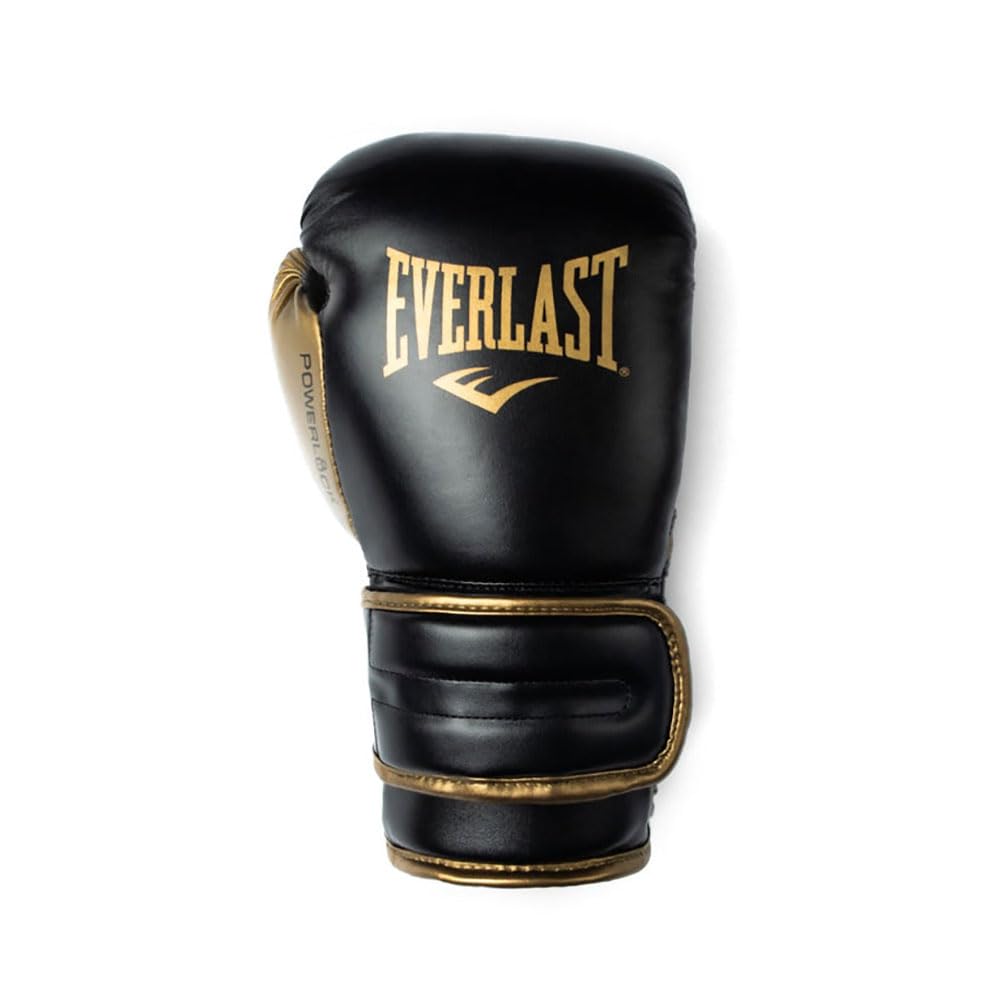 Amazon | Everlast Powerlock2 Boxing Gloves Black/Gold 14oz